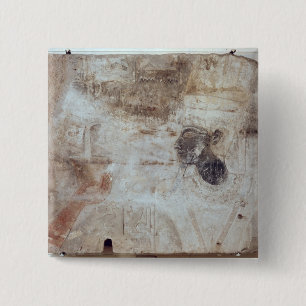 Tuthmosis III die aanzet tot de god, Vierkante Button 5,1 Cm