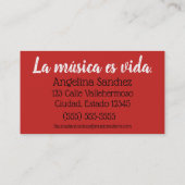 Tutor de Flauta Visitekaartje (Achterkant)