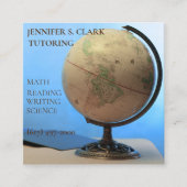 Tutor/ Docent/ Educator Wereldbol & Boek Vierkante Visitekaartje (Voorkant)
