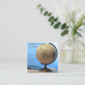 Tutor/ Docent/ Educator Wereldbol & Boek Vierkante Visitekaartje (Staand voorkant)