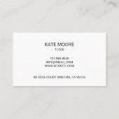 Tutor gloeilamp en hersenen idee zwart en wit visitekaartje (Achterkant)