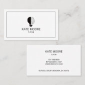 Tutor gloeilamp en hersenen idee zwart en wit visitekaartje (Voorkant / Achterkant)