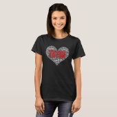 Tutor Hart Vorm Word Cloud T-shirt (Voorkant volledig)
