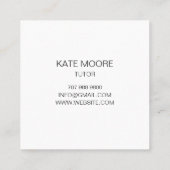 Tutor Leraar Gloeilamp Idee Symbool Hersenen Vierkante Visitekaartje (Achterkant)