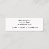 Tutor of leraar gloeilamp krijtbord grillig mini visitekaartje (Achterkant)