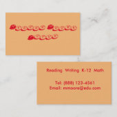 Tutor Red en Peach Visitekaartje (Voorkant / Achterkant)