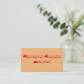 Tutor Red en Peach Visitekaartje (Staand voorkant)
