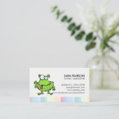Tutor Schattig Groen Alien Monster Visitekaartje (Staand voorkant)