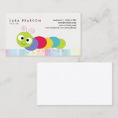 Tutor Schattige Kleurrijke Caterpillar Visitekaart Visitekaartje (Voorkant / Achterkant)