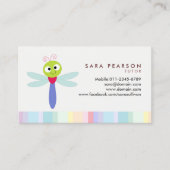 Tutor Schattige Kleurrijke Dragonfly Visitekaartje (Voorkant)