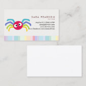 Tutor Schattige Kleurrijke Spin Visitekaartje (Voorkant / Achterkant)