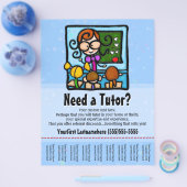Tutor.Tutoring.Aangepaste tekst/kleur Flyer (Enkel)