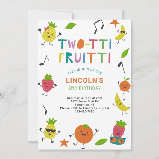 Tutti Fruitti 2e verjaardag Schattigee zomervrucht Kaart (Voorkant)