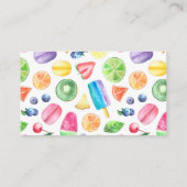 Tutti Fruitti Baby shower Luier Raffle Informatiekaartje (Achterkant)