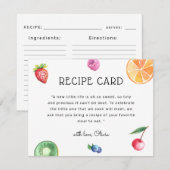 Tutti Fruitti Baby shower Recept Kaart (Voorkant / Achterkant)