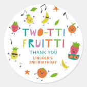 Tutti Fruitti Birthday Custom Cute Fruits Ronde Sticker (Voorkant)