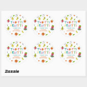 Tutti Fruitti Birthday Custom Cute Fruits Ronde Sticker (Vel)