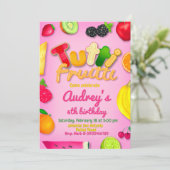 Tutti Fruitti - Fruits Birthday Party Kaart (Staand voorkant)