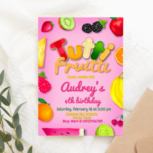 Tutti Fruitti - Fruits Birthday Party Kaart