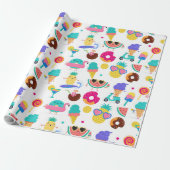 Tutti Fruitti Summer Fruit Ice Cream Treparty Cadeaupapier (Uitgerold)