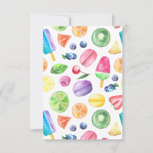 Tutti Fruitti Sweet Baby shower Bedankkaart (Achterkant)