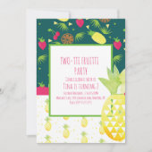 Tutti Fruitti Tropical Double Pattern Invitation Kaart (Voorkant)