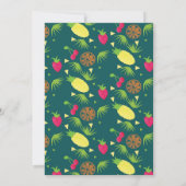 Tutti Fruitti Tropical Double Pattern Invitation Kaart (Achterkant)