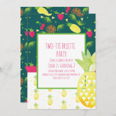 Tutti Fruitti Tropical Double Pattern Invitation Kaart (Voorkant / Achterkant)