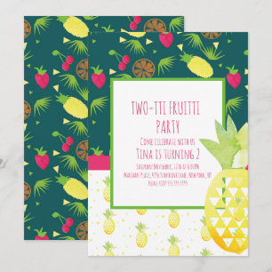 Tutti Fruitti Tropisch Dubbel Patroon Uitnodiging