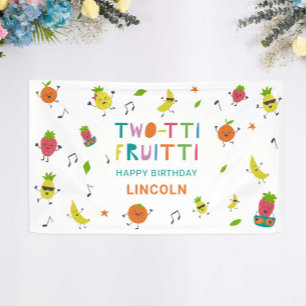 Tutti Fruitti Verjaardag Aangepaste Mooie Vruchten Spandoek