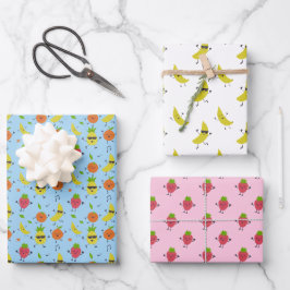 Tutti Fruitti Verjaardagspatroon Mooie Vruchten Inpakpapier Vel
