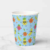 Tutti Fruitti Verjaardagspatroon Schattigee vrucht Papieren Bekers (Achterkant)