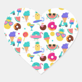 Tutti Fruitti Zomerfruit IJsschoonmaakfeestje Hart Sticker