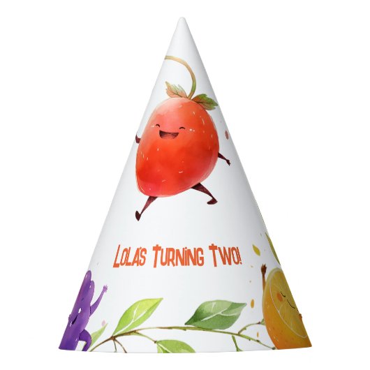 Tutti Fruity 2e verjaardag Feesthoedjes (Voorkant)