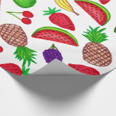 Tutti Fruity Hand Drawn Summer Mixed Fruit Cadeaupapier (Hoek)
