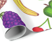 Tutti Fruity Hand Drawn Summer Mixed Fruit Cadeaupapier (Rol Hoek)