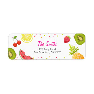 Tutti-frutti Adres Label Fruit Picnic Fruis