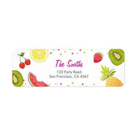 Tutti-frutti Adres Label Fruit Picnic Fruis (Voorkant)