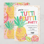 TUTTI FRUTTI anineapple verjaardagsuitnodiging Kaart (Voorkant / Achterkant)
