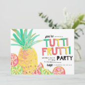 TUTTI FRUTTI anineapple verjaardagsuitnodiging Kaart (Staand voorkant)