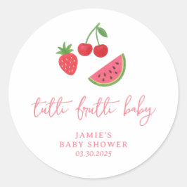 Tutti Frutti Baby Shower  Ronde Sticker
