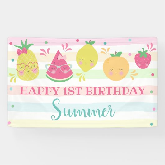 Tutti Frutti Birthday Banner Sweet One (Horizontaal)