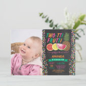 Tutti Frutti Birthday Party Invitation 2nd Bday Kaart (Staand voorkant)