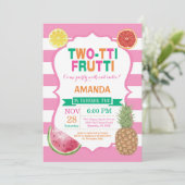 Tutti Frutti Birthday Party Invitation 2nd Bday Kaart (Staand voorkant)