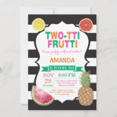 Tutti Frutti Birthday Party Invitation 2nd Bday Kaart (Voorkant)