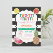 Tutti Frutti Birthday Party Invitation 2nd Bday Kaart (Staand voorkant)