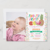 Tutti Frutti Birthday Party Invitation 2nd Bday Kaart (Voorkant)