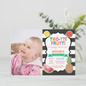 Tutti Frutti Birthday Party Invitation 2nd Bday Kaart (Staand voorkant)