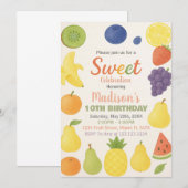 Tutti Frutti Birthday Uitnodiging (Voorkant / Achterkant)