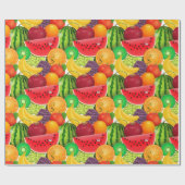 Tutti Frutti Bright Watermelons Kiwi Bananas Fruit Cadeaupapier (Vlak)